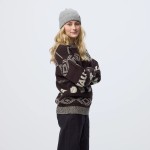 Fjallraven Jacquard Knit W | 294-191 Black Oak/Light Beige -4