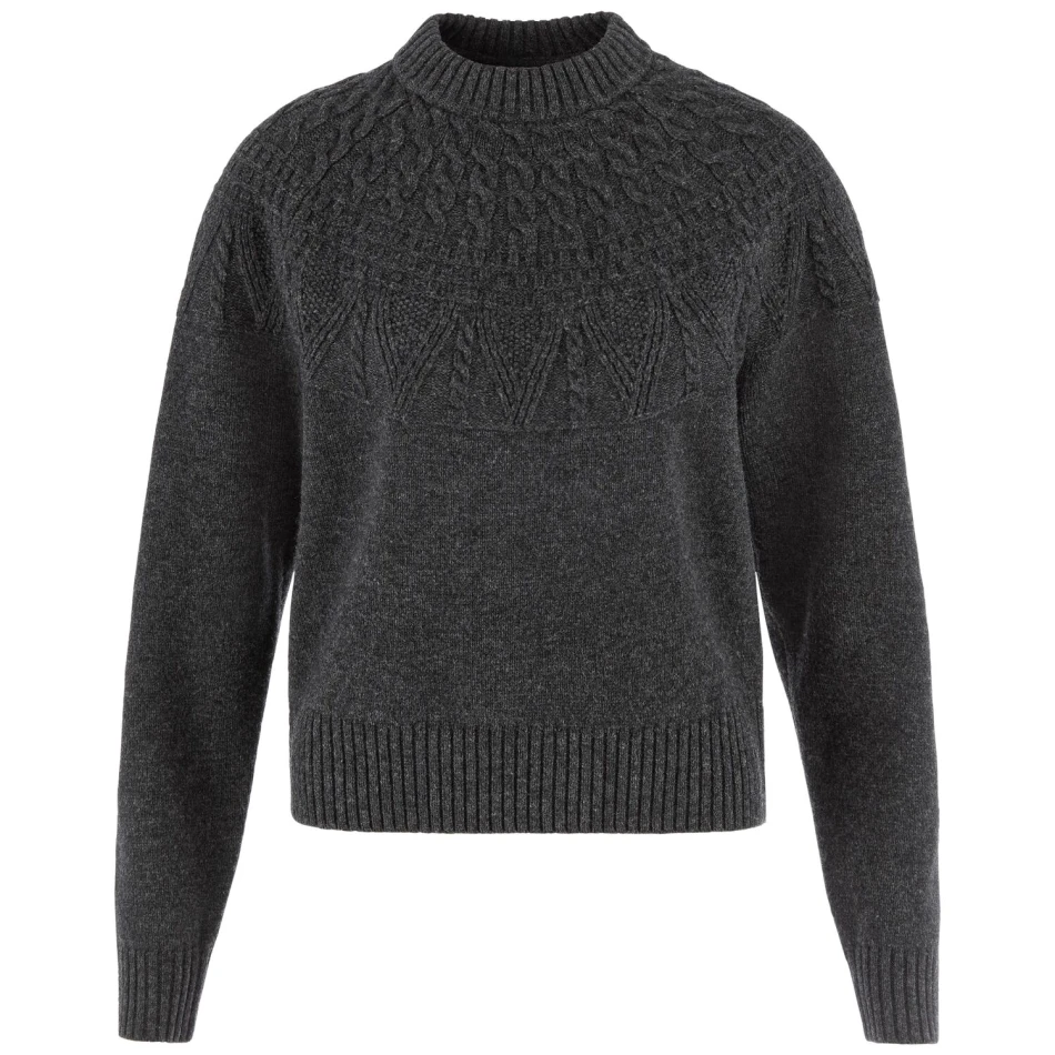 Ovik Solid Jacquard Knit W | 030 Dark Grey -1