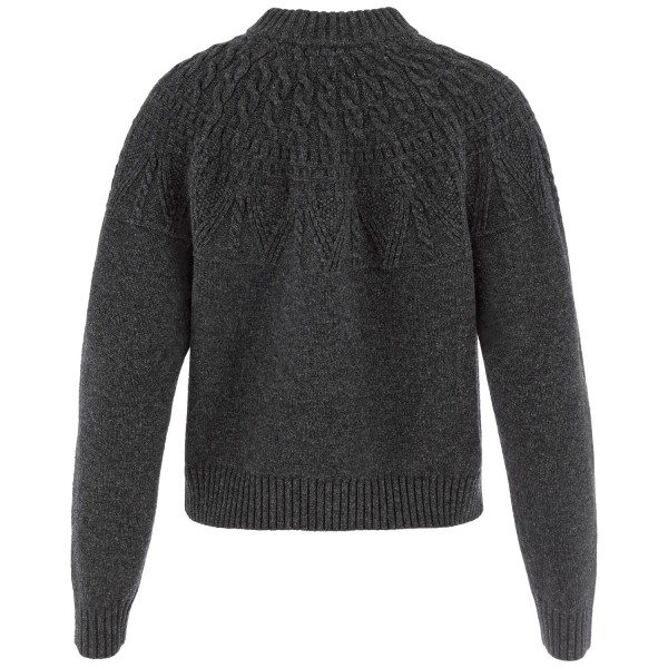 Ovik Solid Jacquard Knit W | 030 Dark Grey -2