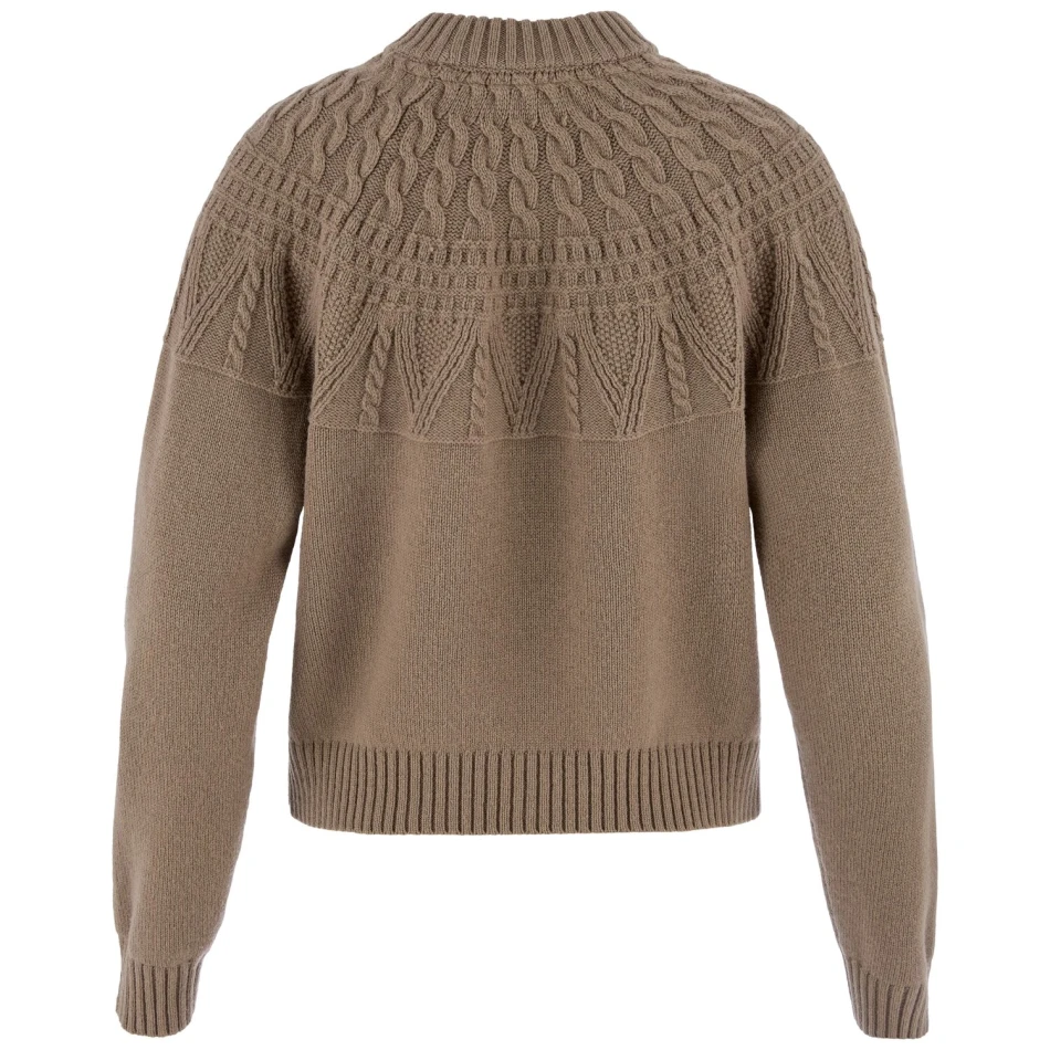 Ovik Solid Jacquard Knit W | 244 Suede Brown -2