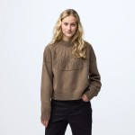 Ovik Solid Jacquard Knit W | 244 Suede Brown -3