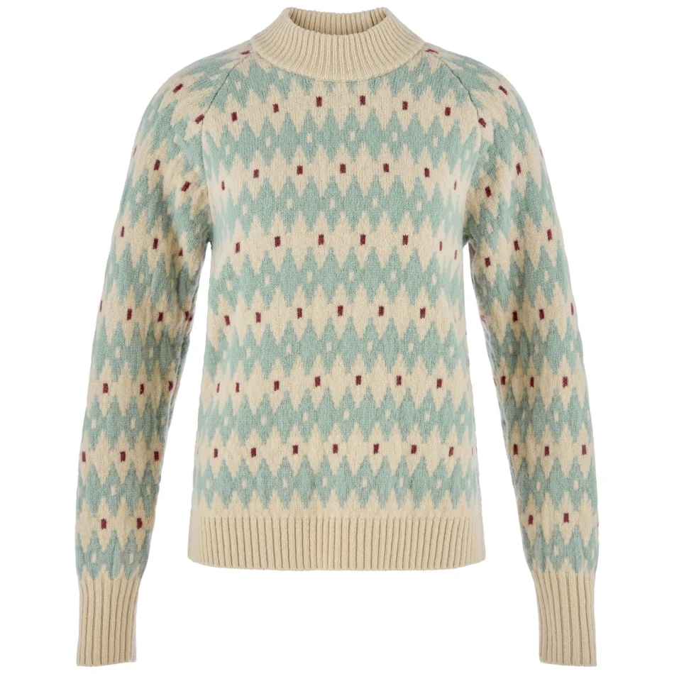 Ovik Jacquard Knit W | 191-674 Light Beige/Misty Green -1