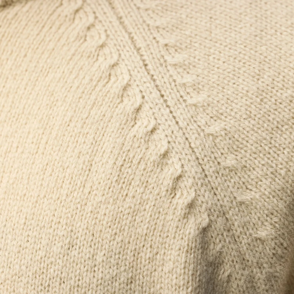 Fjallraven Logo Knit Sweater M | 191 Light Beige -5