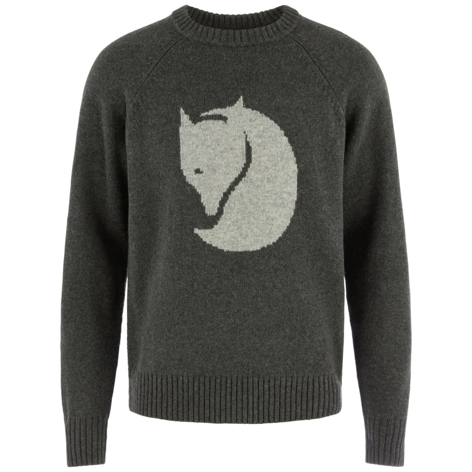 Fjallraven Logo Knit Sweater M | 662 Deep Forest -1