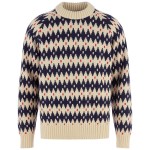 Ovik Jacquard Knit M | 191-555 Light Beige/Dark Navy -1