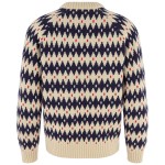 Ovik Jacquard Knit M | 191-555 Light Beige/Dark Navy -2