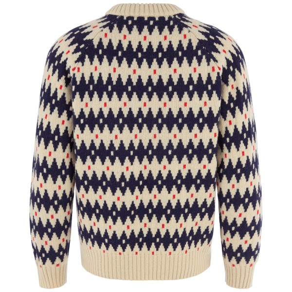 Ovik Jacquard Knit M | 191-555 Light Beige/Dark Navy -2