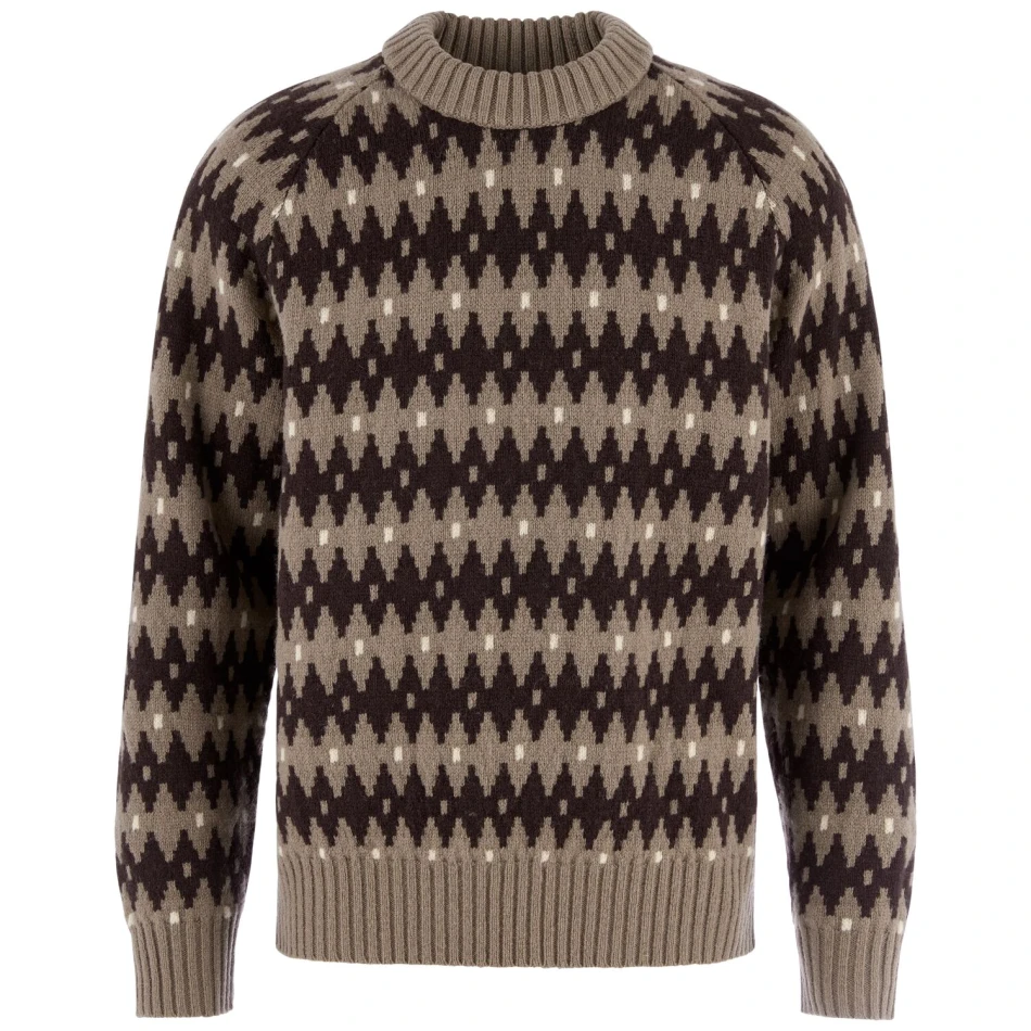 Ovik Jacquard Knit M | 244-294 Suede Brown/Dark Oak -1