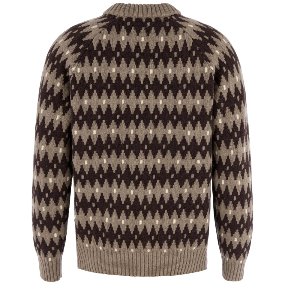 Ovik Jacquard Knit M | 244-294 Suede Brown/Dark Oak -2