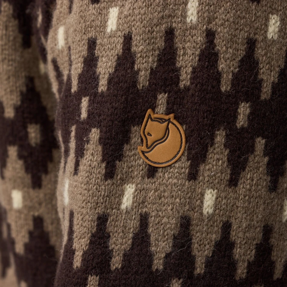 Ovik Jacquard Knit M | 244-294 Suede Brown/Dark Oak -4