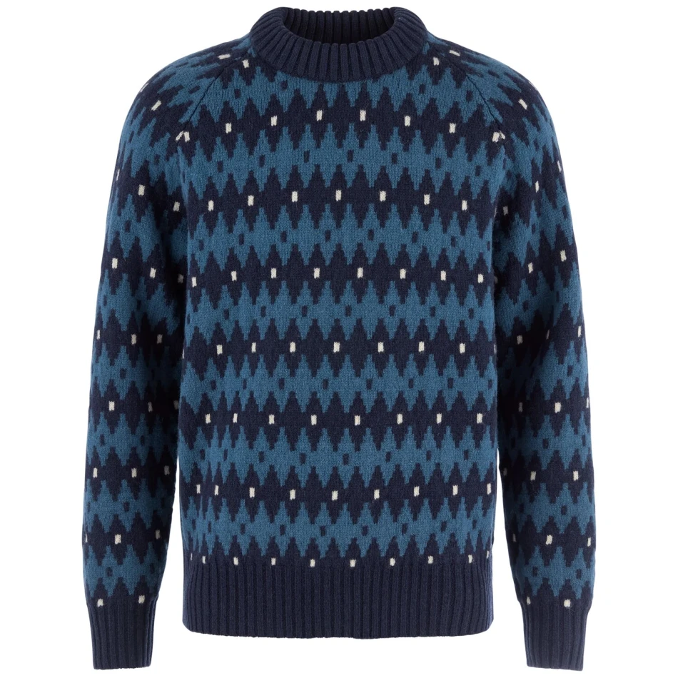 Ovik Jacquard Knit M | 555-534 Dark Navy/Indigo Blue -1