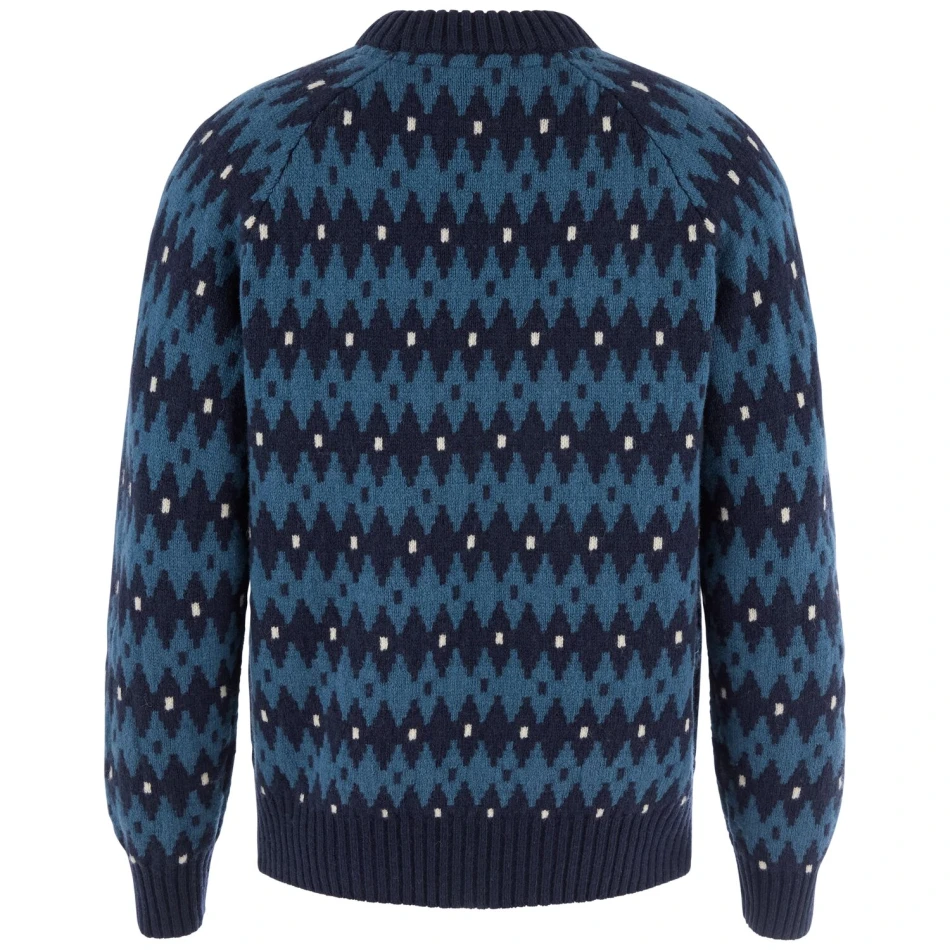 Ovik Jacquard Knit M | 555-534 Dark Navy/Indigo Blue -2
