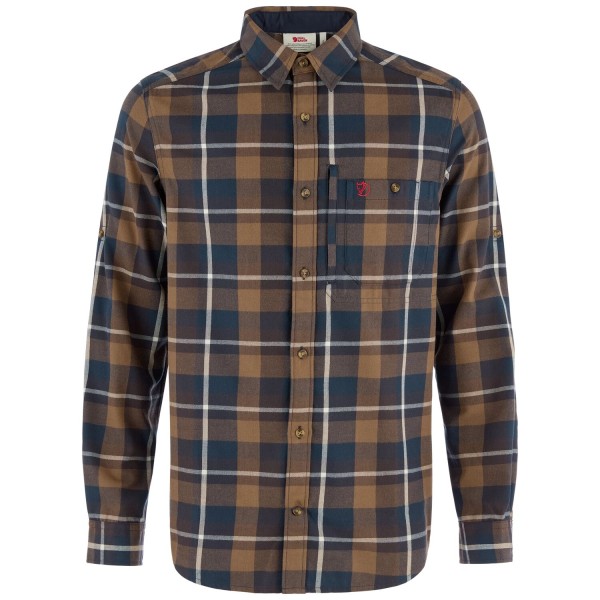 Fjallglim Regular Shirt M | 265-294 Wood Brown / Black Oak -1