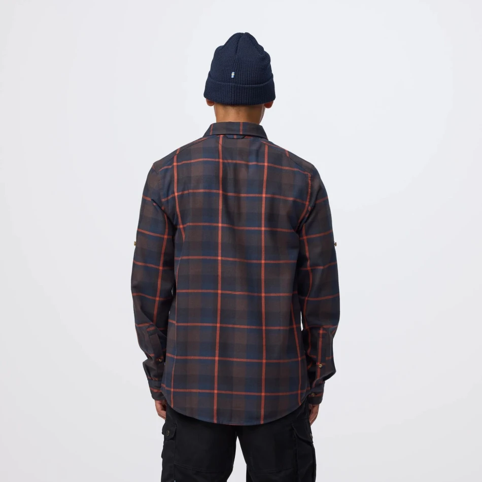 Fjallglim Regular Shirt M | 294-215 Black Oak/Autumn Leaf -4