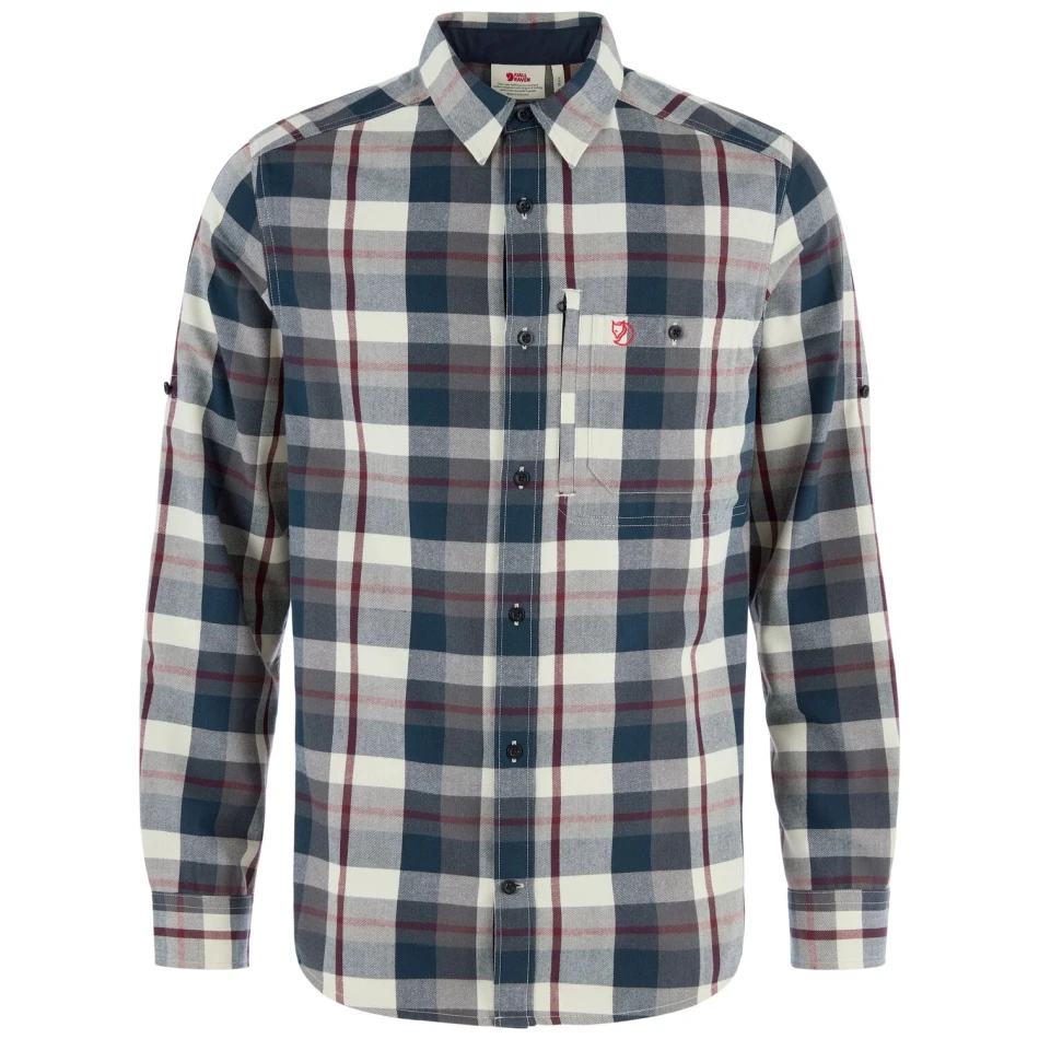 Fjallglim Regular Shirt M | 555-113 Dark Navy/Chalk White -1