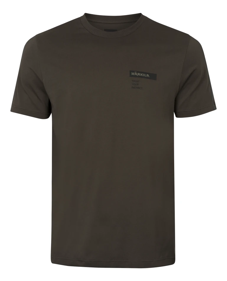 Harkila Logo Band S/S T-Shirt, kolor: Shadow Brown/Tarmac