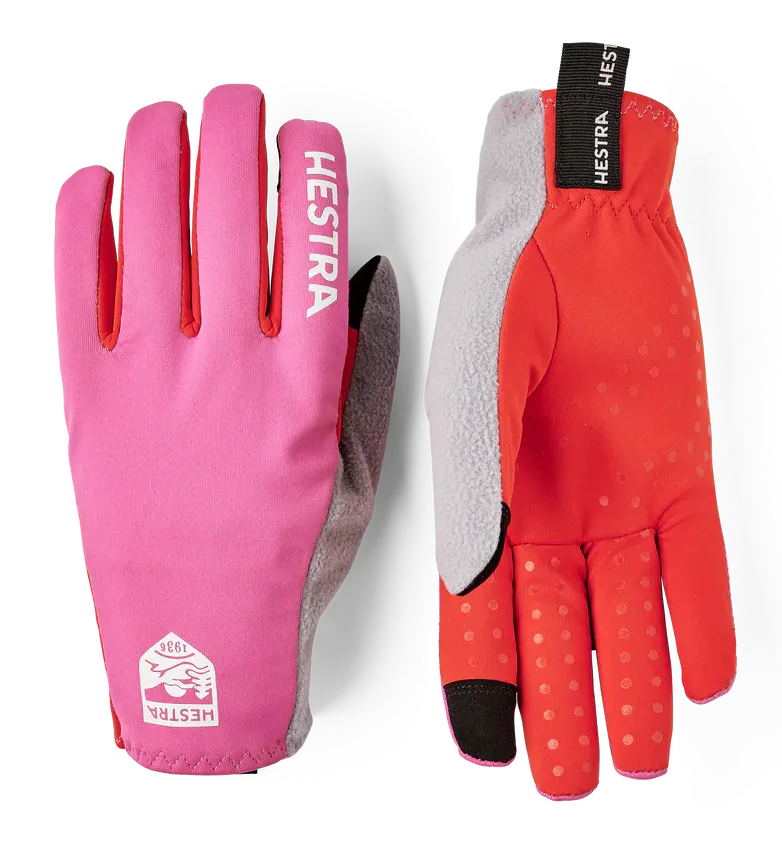 Hestra Runners - 5 finger - 920550 Cerise & Light red