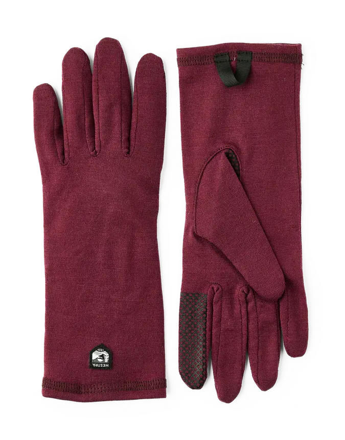 Hestra Merino Wool Liner Long - 590 Bordeaux