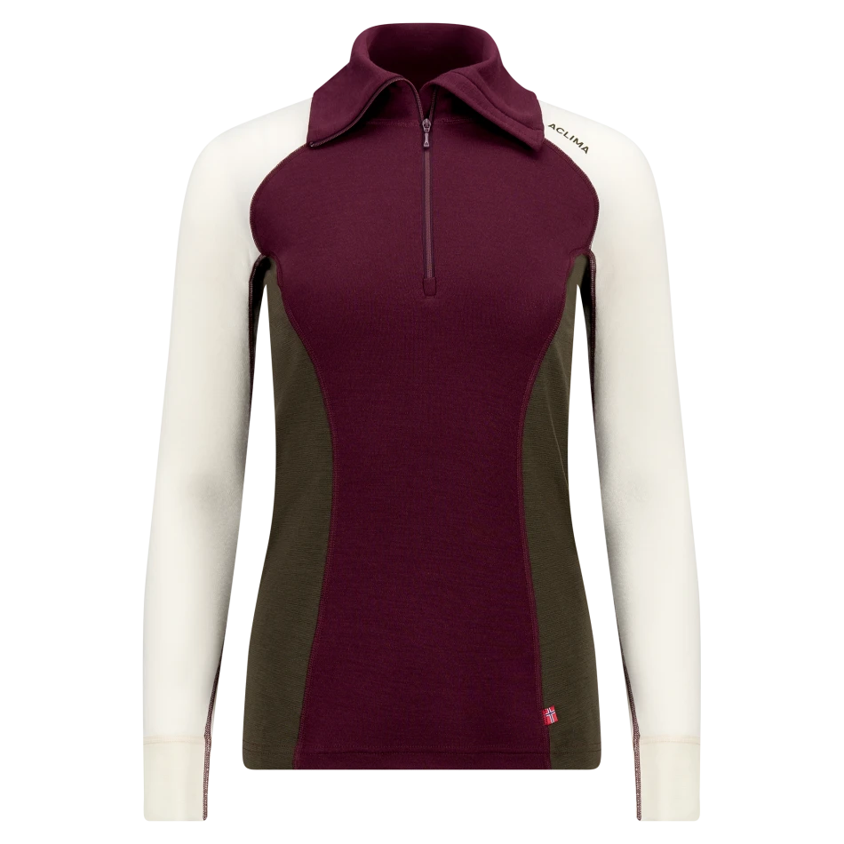 Aclima WarmWool Polo W, kolor 496 - Fig / Tarmac / Nature