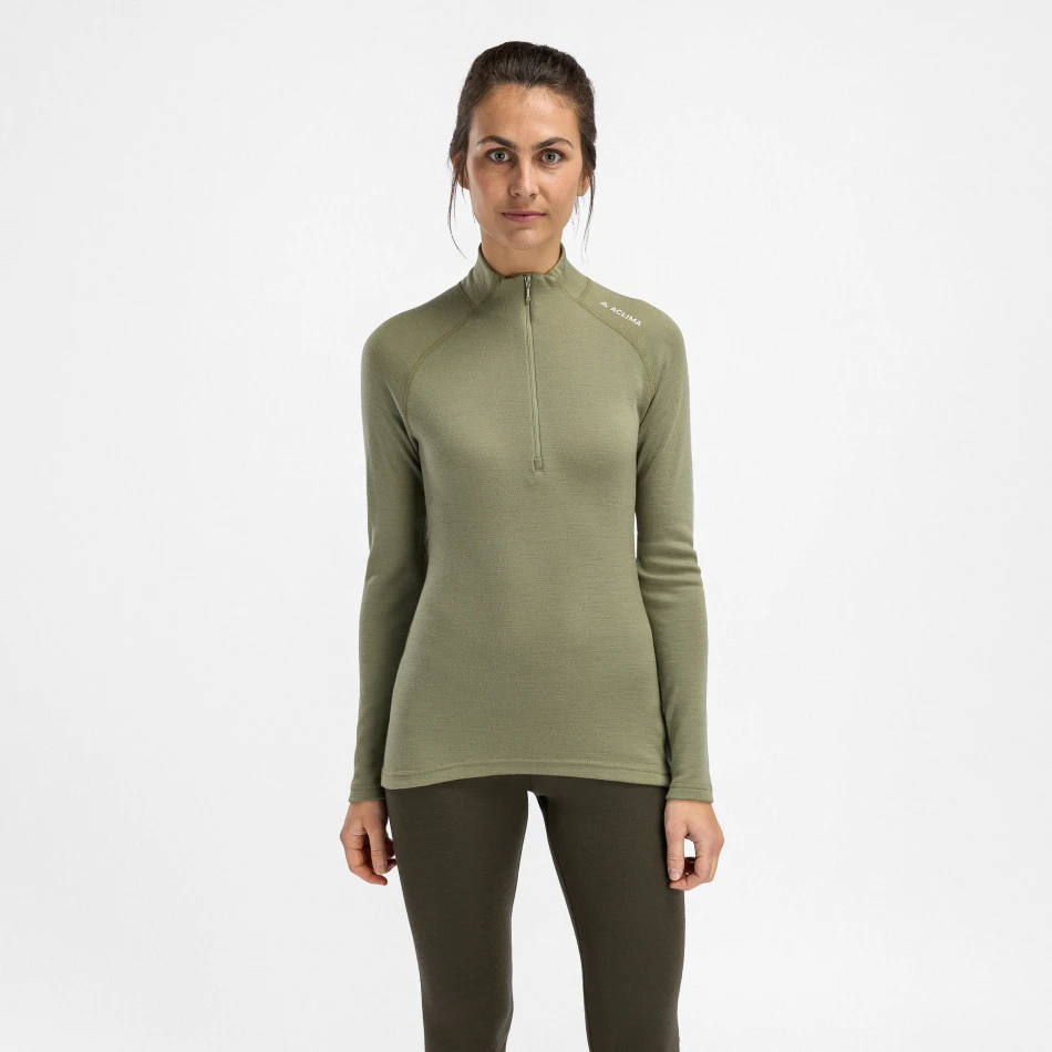 Aclima WarmWool Mockneck W, kolor 486 - Aloe