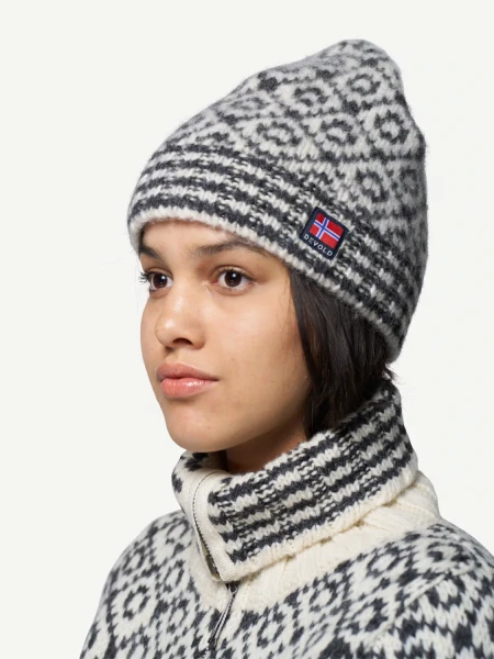 Svalbard Wool Beanie, kolor: 020A - Offwhite / Anthracite