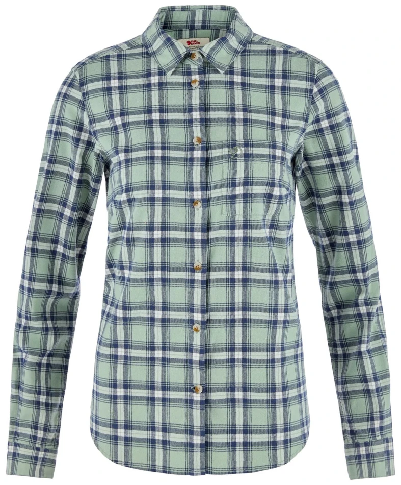 Ovik Flannel Shirt LS W, kolor: 674-111 Misty Green-Eggshel