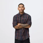 Fjallglim Regular Shirt M | 294-215 Black Oak/Autumn Leaf