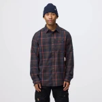 Fjallglim Regular Shirt M | 294-215 Black Oak/Autumn Leaf