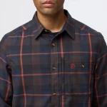 Fjallglim Regular Shirt M | 294-215 Black Oak/Autumn Leaf