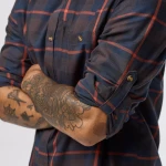 Fjallglim Regular Shirt M | 294-215 Black Oak/Autumn Leaf