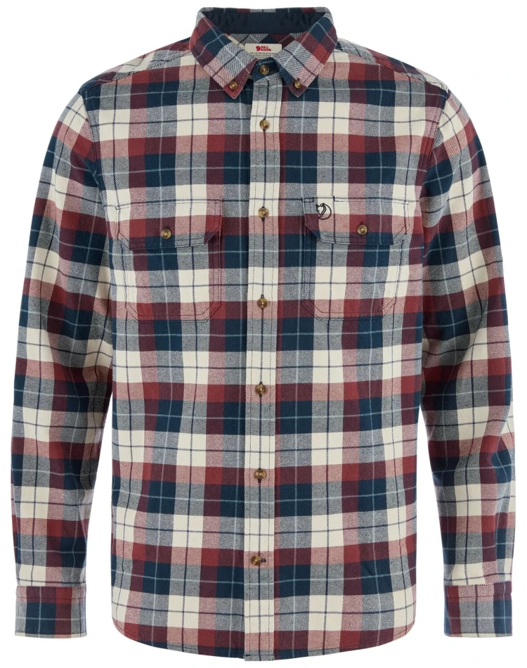 Singi Heavy Flannel Shirt, kolor: 555-352-Dark Navy/Maroon