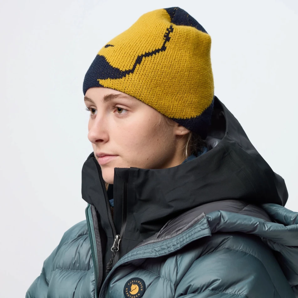 Bergtagen Jacquard Beanie | 555-161 Dark Navy-Mustard Yellow