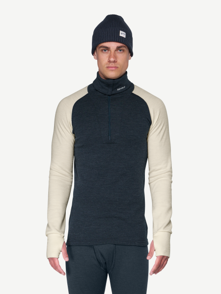 Devold Expedition Merino Silk Zip Man - 284C Ink/Offwhite
