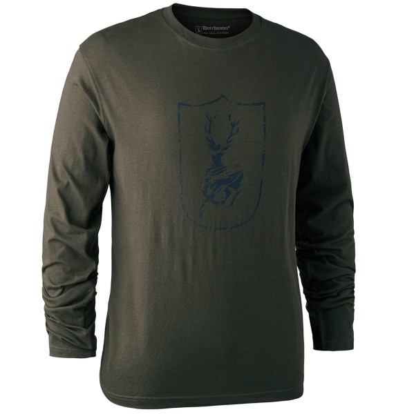 Logo T-Shirt Long Sleeve, kolor: 378-Bark Green