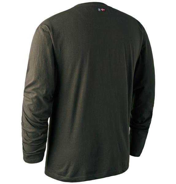 Logo T-Shirt Long Sleeve, kolor: 378-Bark Green