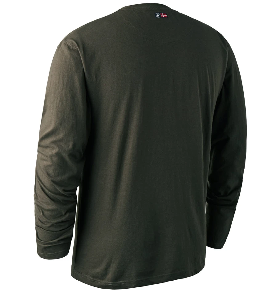 Logo T-Shirt Long Sleeve, kolor: 378-Bark Green