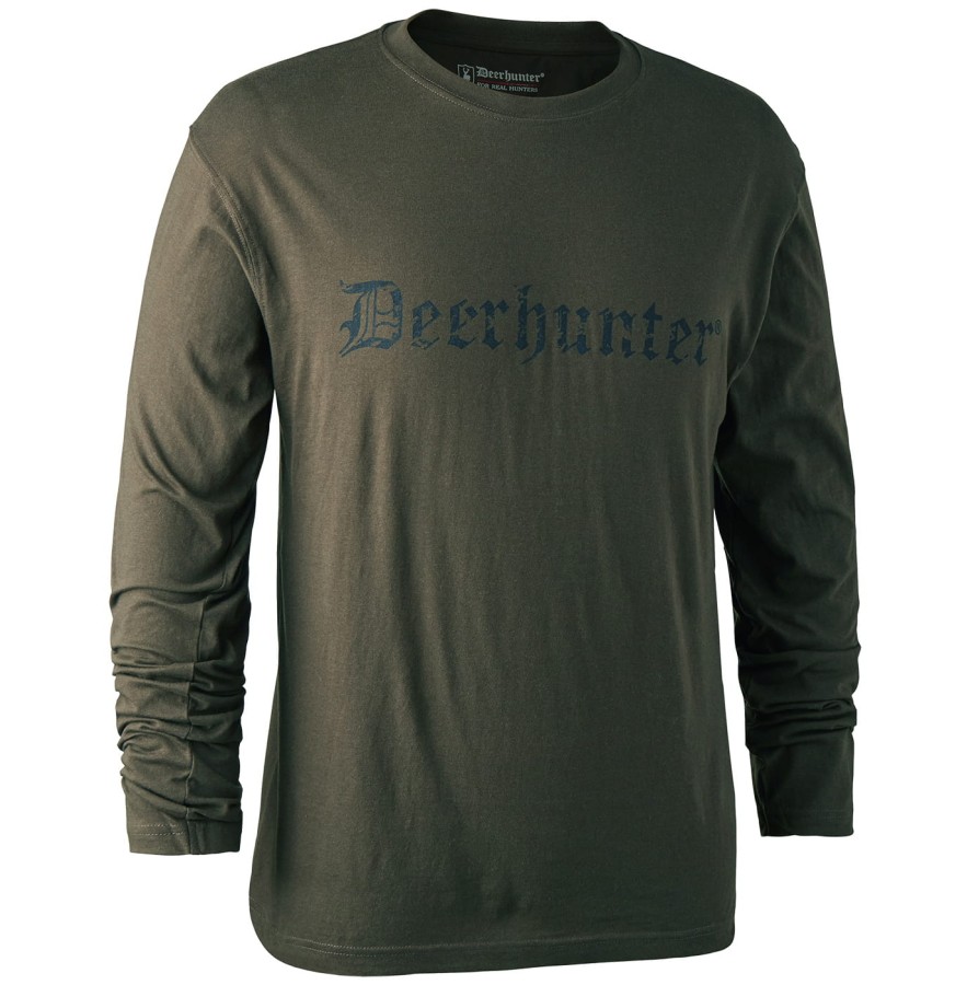 Logo T-Shirt Long Sleeve, kolor: 378-Bark Green