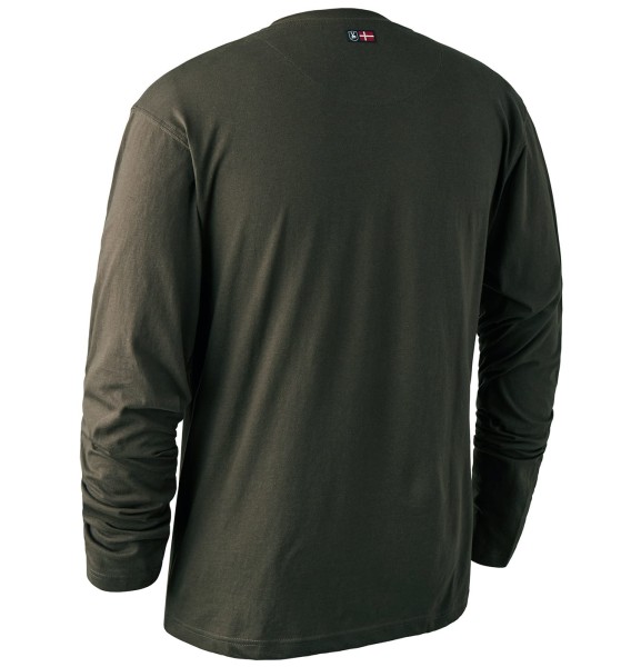 Logo T-Shirt Long Sleeve, kolor: 378-Bark Green