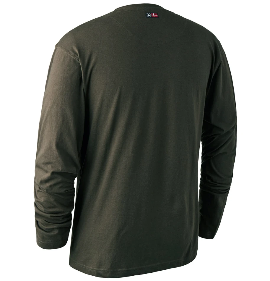 Logo T-Shirt Long Sleeve, kolor: 378-Bark Green
