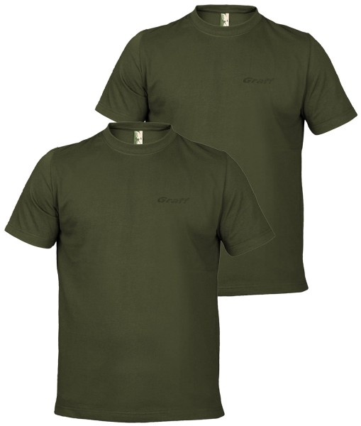 Graff T-Shirt 959 - OL, kolor: oliwka - dwupak