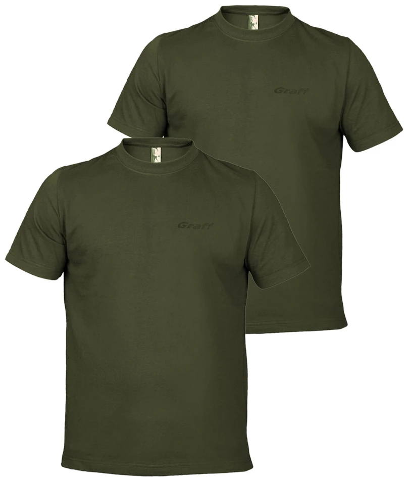 Graff T-Shirt 959 - OL, kolor: oliwka - dwupak