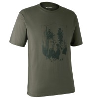 Deerhunter T-Shirt w. Shield, kolor: 378 - Bark Green