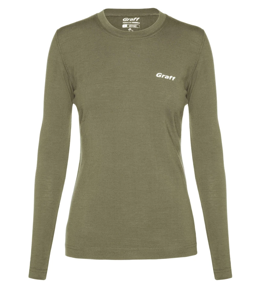 Graff 920-D merino light - damska koszulka termoaktywna, kolor: khaki