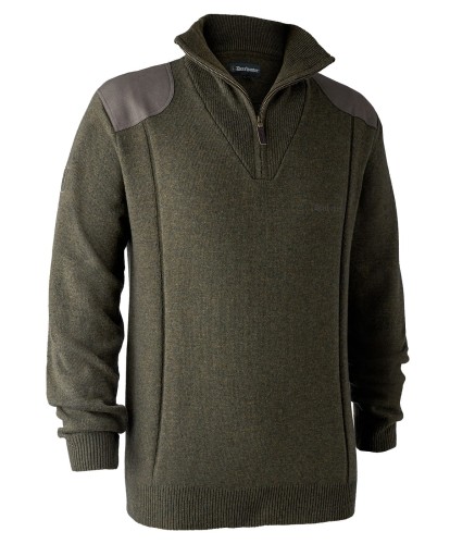 Deerhunter Sheffield Knit w. zip-neck - sweter wełniany