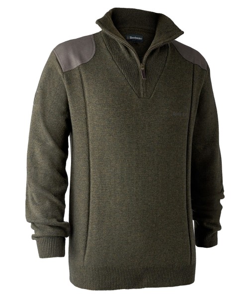 Sheffield Knit w. zip-neck, kolor: 356 - Green Melange