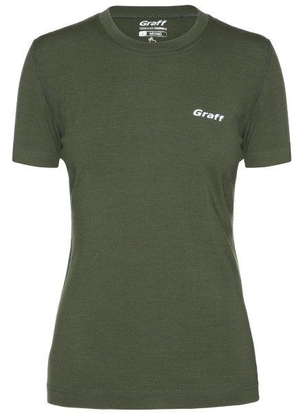 Graff 918-D, merino warm - koszulka damska, kolor: oliwka