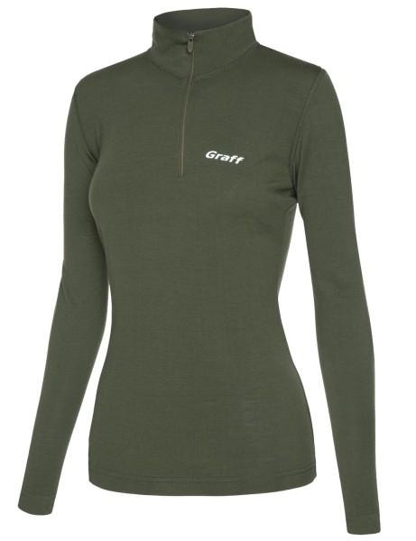 Graff 917-D merino warm - golf damski, kolor: oliwka
