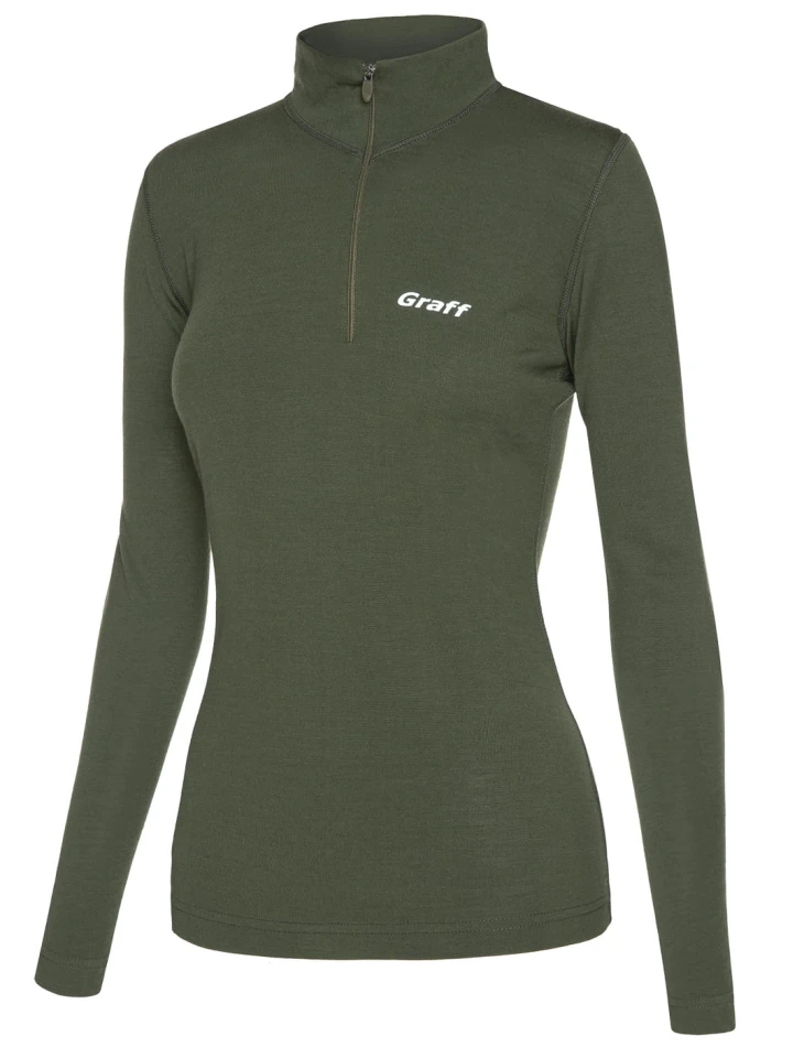 Graff 917-D merino warm - golf damski, kolor: oliwka