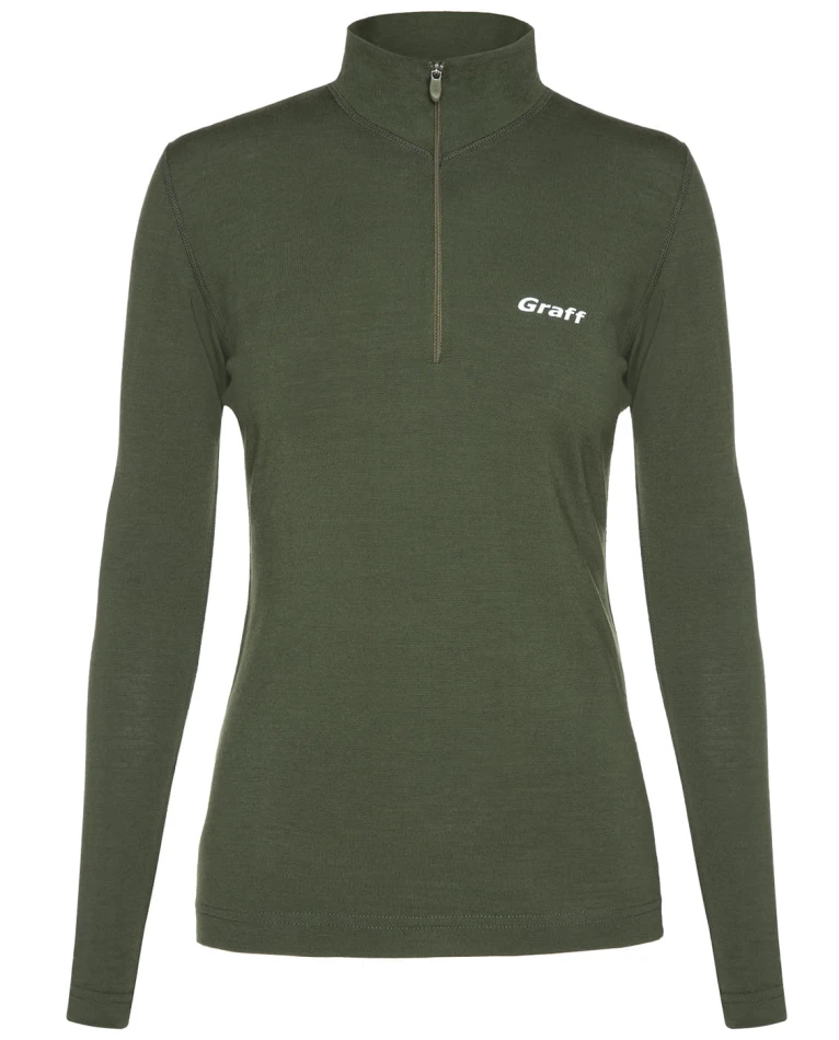 Graff 917-D merino warm - golf damski, kolor: oliwka