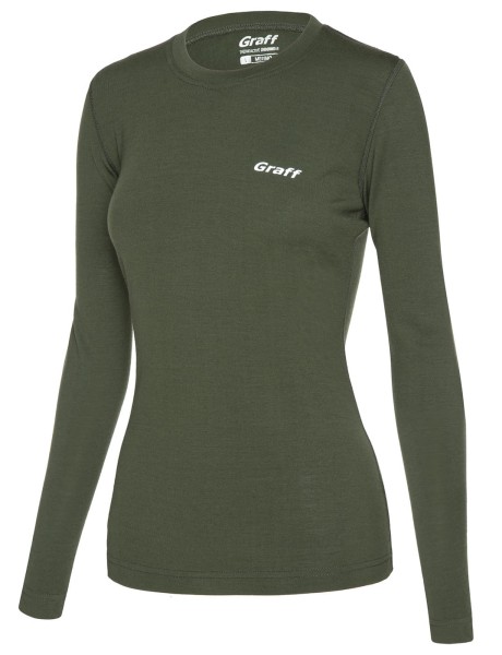 Graff 916-D merino warm koszulka długi rekaw, kolor: oliwka